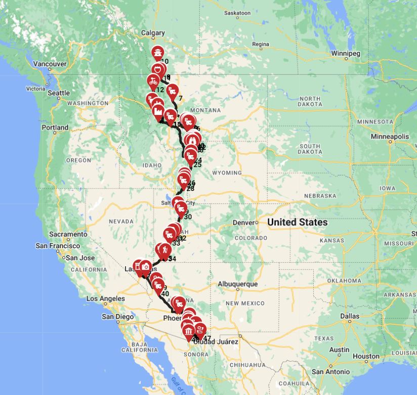 Bozeman to Tucson - Border to Border